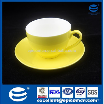 250cc Yellow Color Glazed New Bone China Cup And Saucer tea Set turkish coffee set